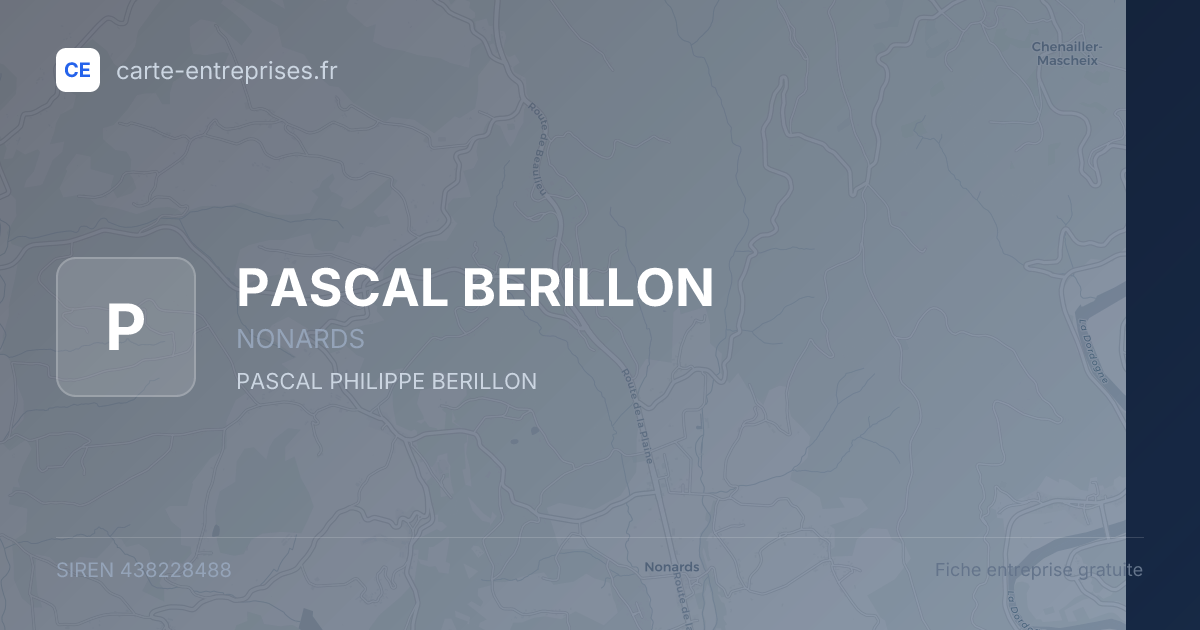 PASCAL BERILLON — 438228488 — fiche entreprise