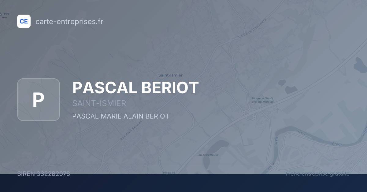 PASCAL BERIOT — 332282078 — fiche entreprise