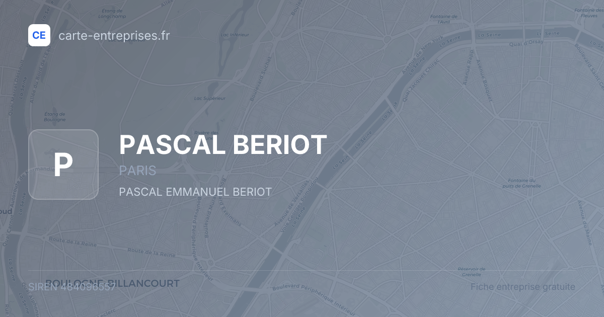 PASCAL BERIOT — 484096557 — fiche entreprise