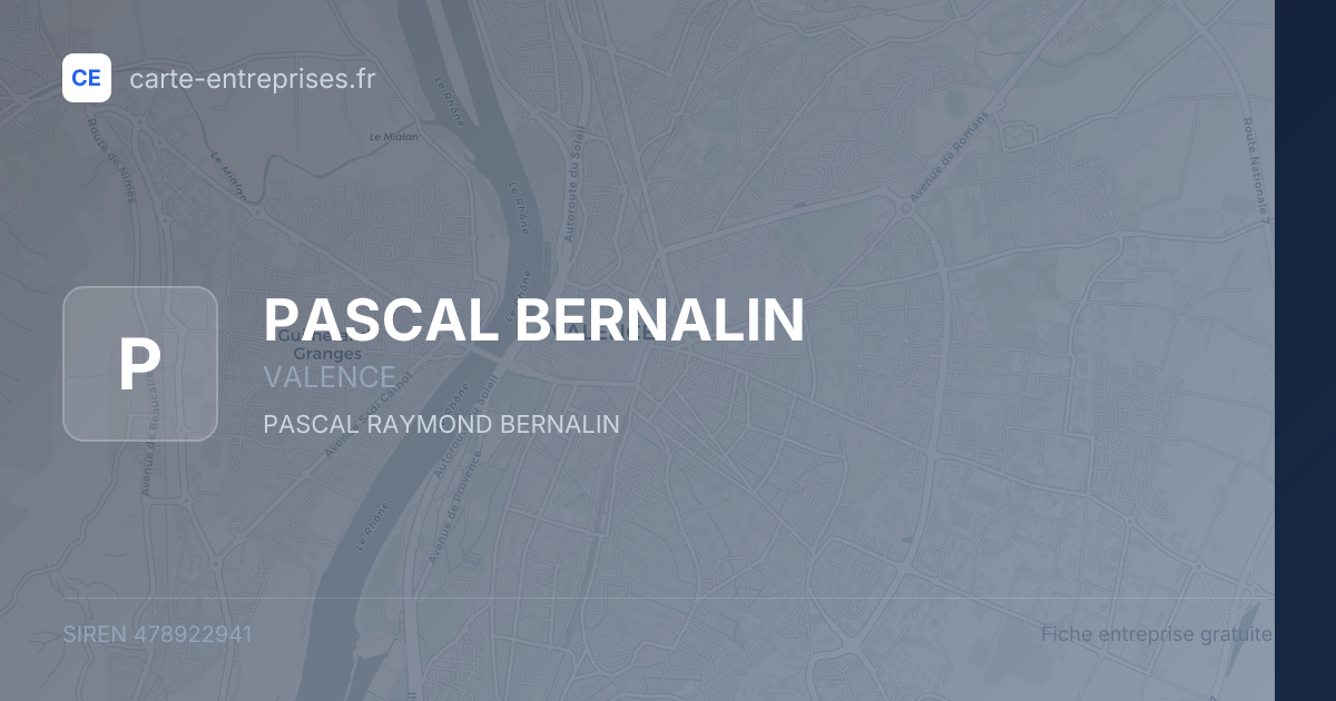 PASCAL BERNALIN — 478922941 — fiche entreprise