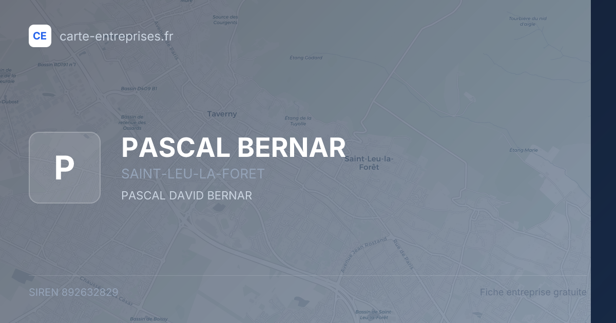 PASCAL BERNAR — 892632829 — fiche entreprise