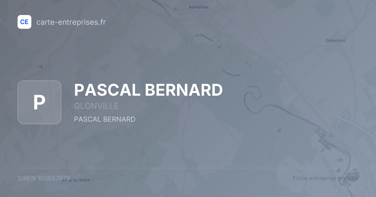 PASCAL BERNARD — 103657979 — fiche entreprise