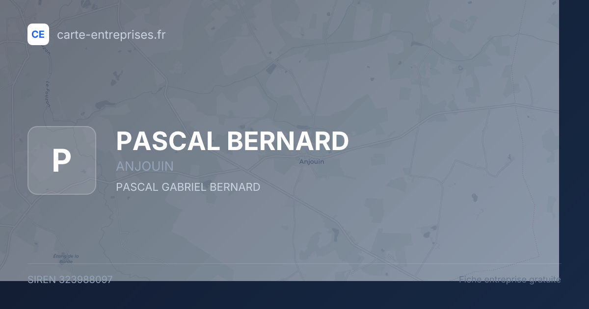 PASCAL BERNARD — 323988097 — fiche entreprise
