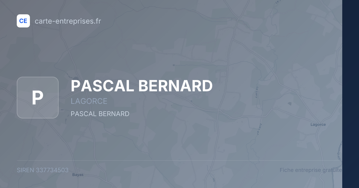 PASCAL BERNARD — 337734503 — fiche entreprise