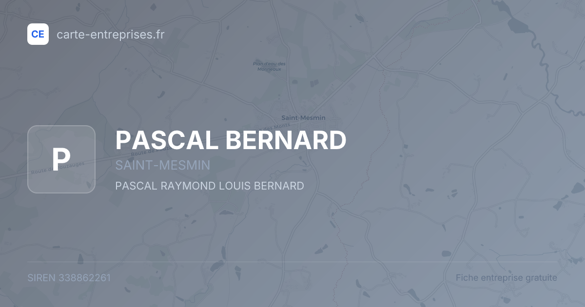 PASCAL BERNARD — 338862261 — fiche entreprise