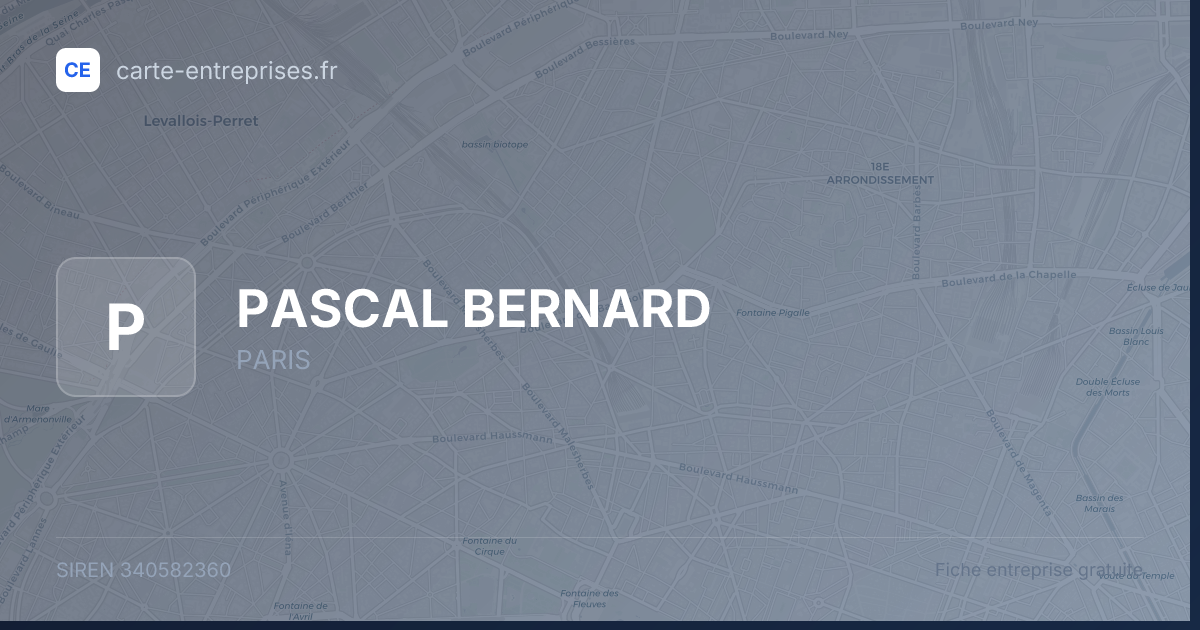 PASCAL BERNARD — 340582360 — fiche entreprise