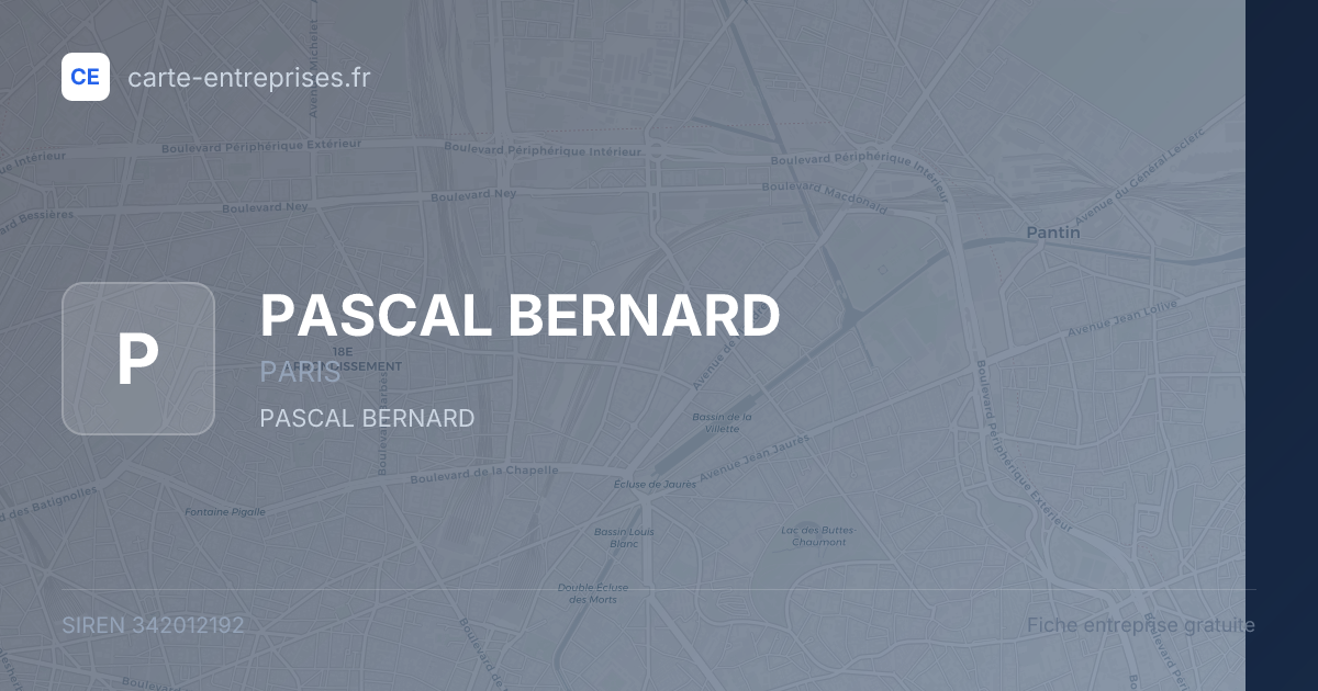PASCAL BERNARD — 342012192 — fiche entreprise