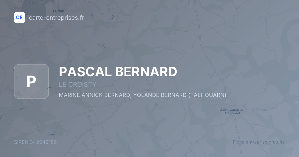 PASCAL BERNARD — 342049186 — fiche entreprise