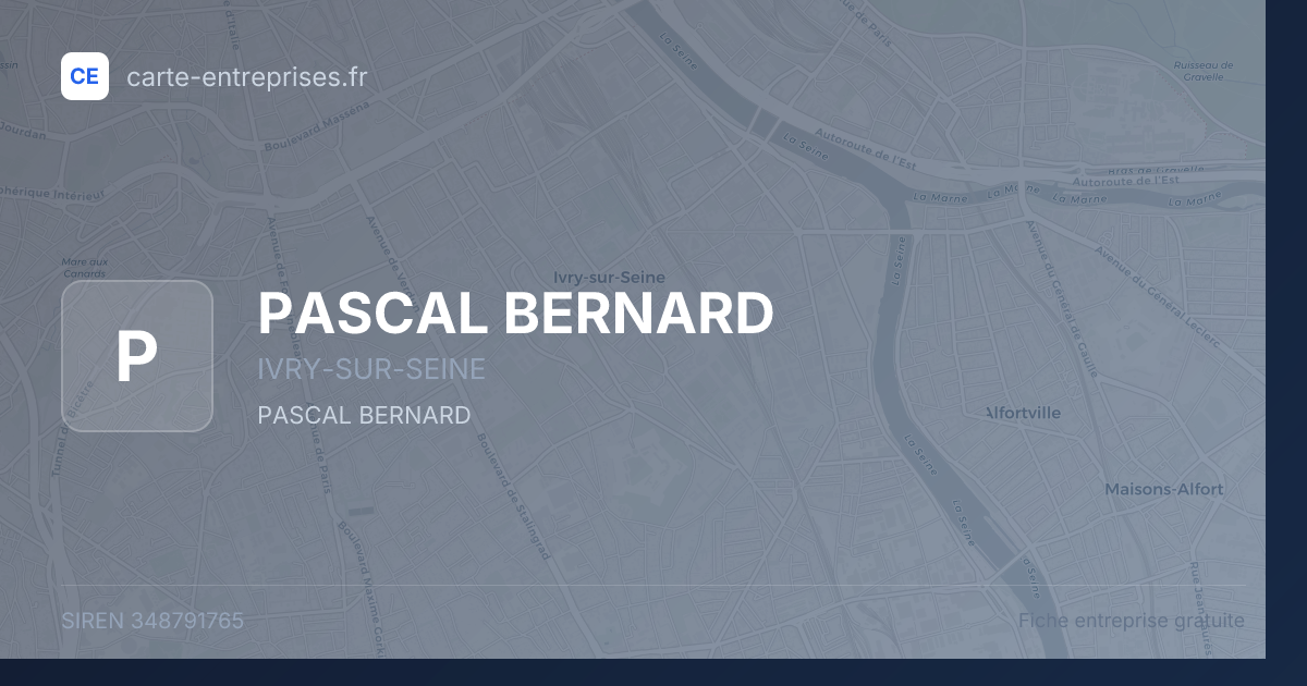 PASCAL BERNARD — 348791765 — fiche entreprise