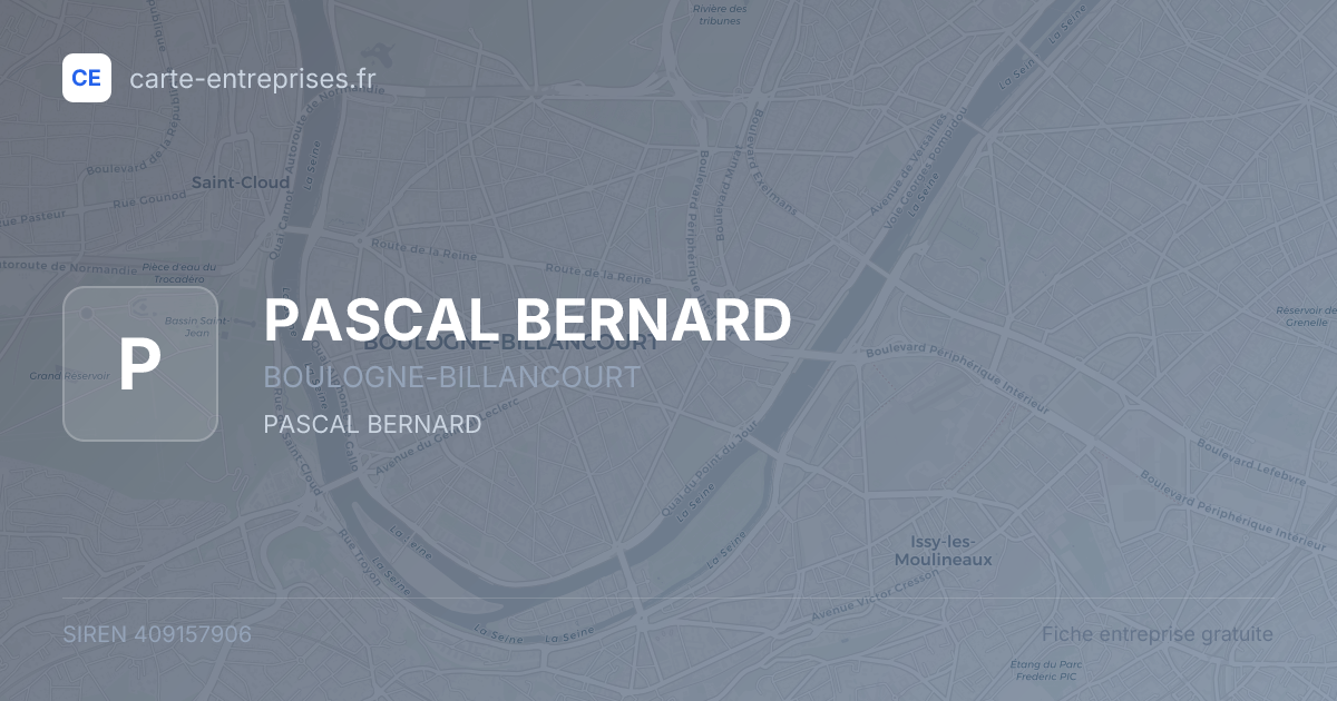 PASCAL BERNARD — 409157906 — fiche entreprise