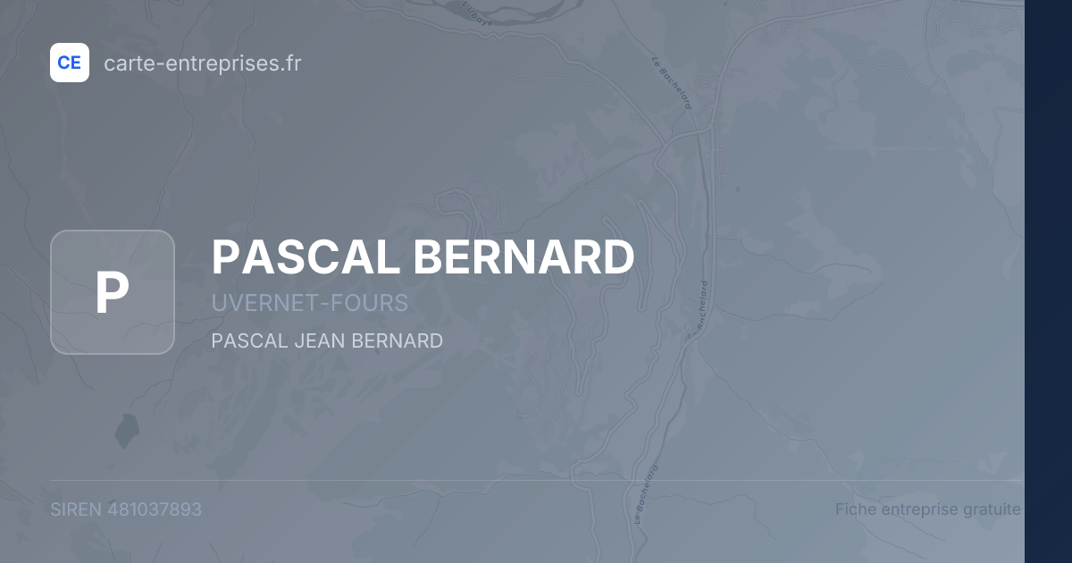 PASCAL BERNARD — 481037893 — fiche entreprise