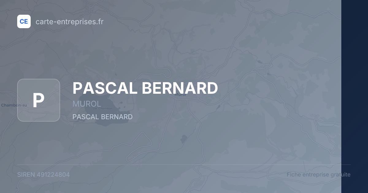 PASCAL BERNARD — 491224804 — fiche entreprise