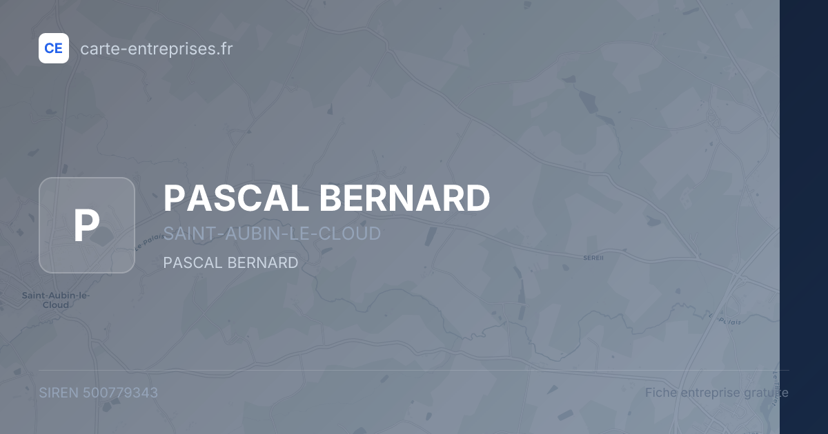 PASCAL BERNARD — 500779343 — fiche entreprise