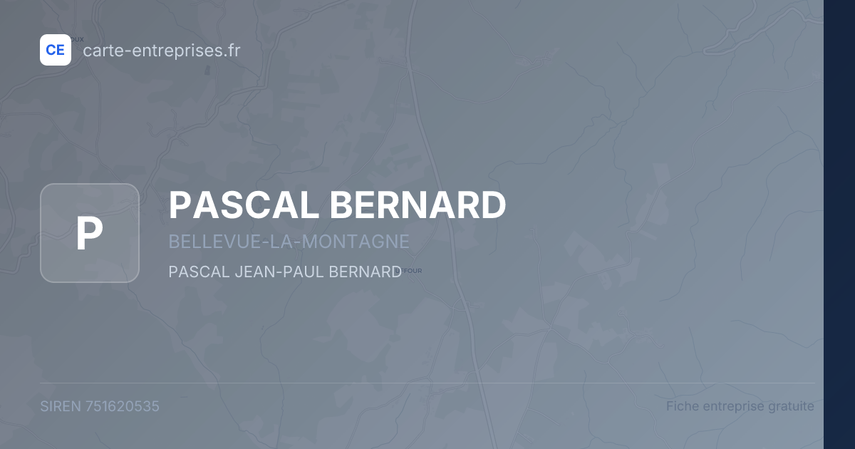 PASCAL BERNARD — 751620535 — fiche entreprise