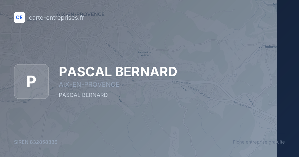 PASCAL BERNARD — 832858336 — fiche entreprise