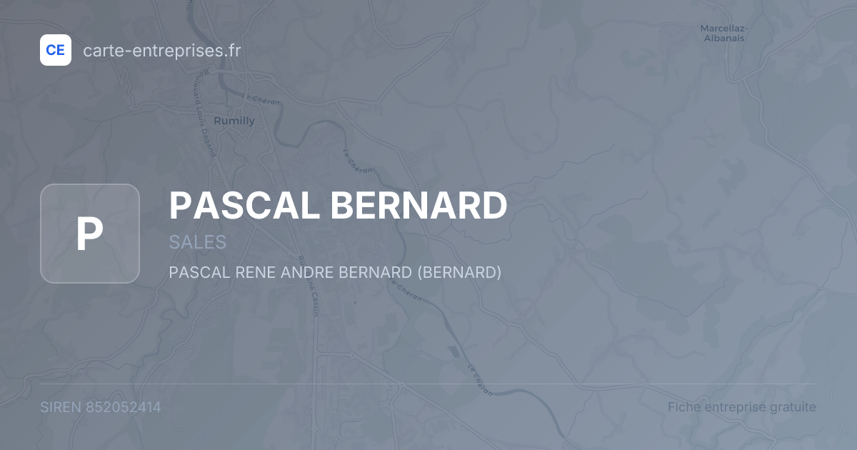 PASCAL BERNARD — 852052414 — fiche entreprise
