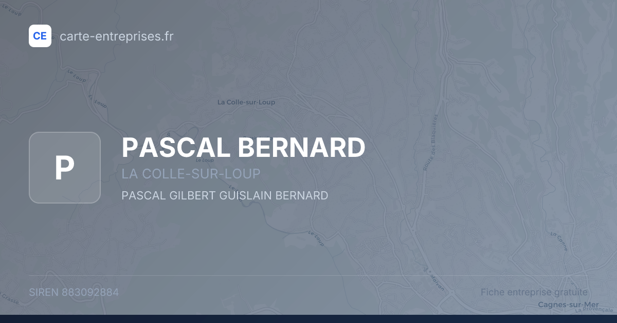 PASCAL BERNARD — 883092884 — fiche entreprise