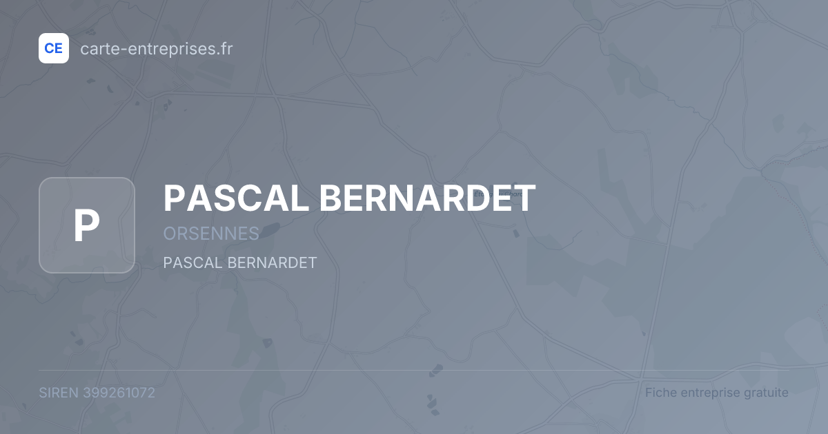 PASCAL BERNARDET — 399261072 — fiche entreprise