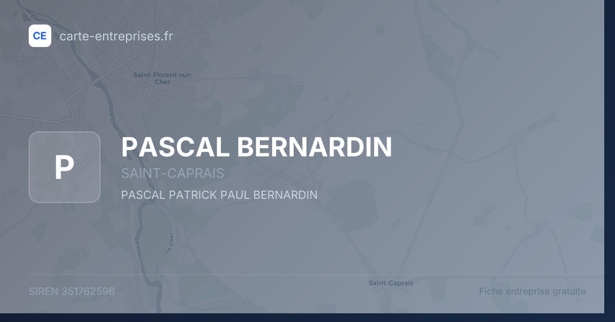 PASCAL BERNARDIN — 351762596 — fiche entreprise