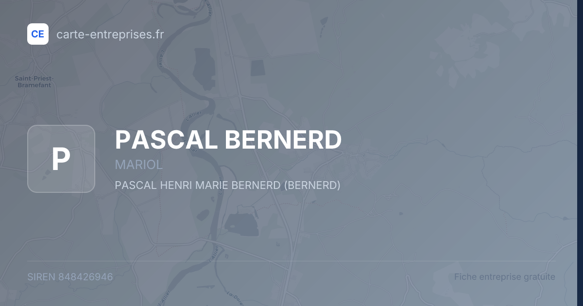 PASCAL BERNERD — 848426946 — fiche entreprise