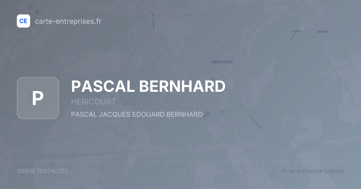 PASCAL BERNHARD — 789240751 — fiche entreprise