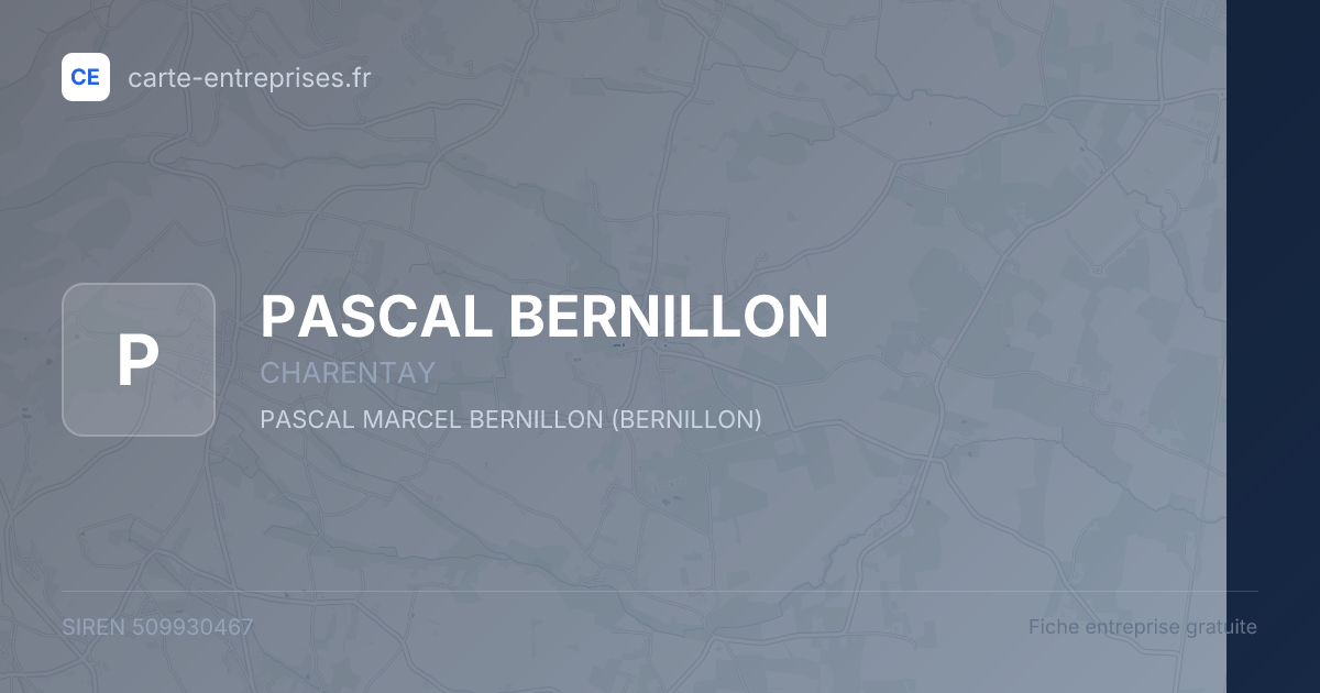 PASCAL BERNILLON — 509930467 — fiche entreprise