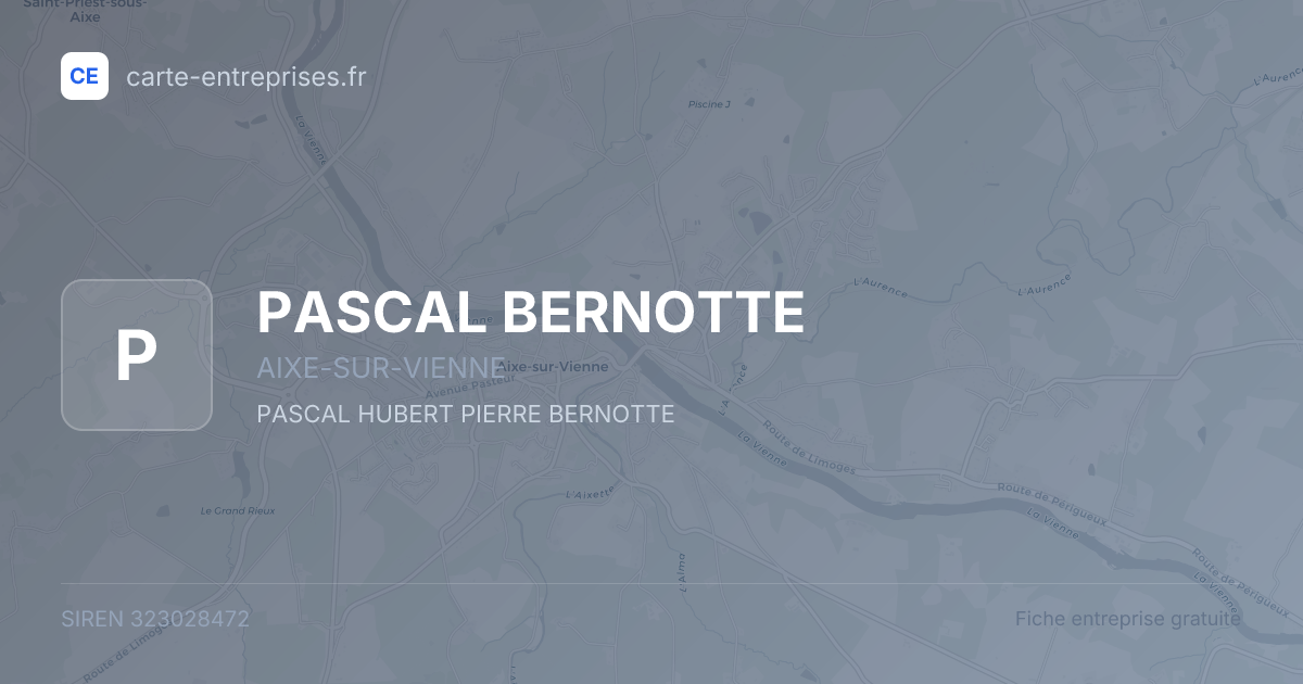 PASCAL BERNOTTE — 323028472 — fiche entreprise