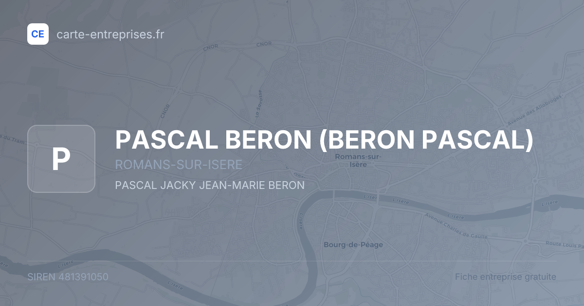 PASCAL BERON (BERON PASCAL) — 481391050 — fiche entreprise