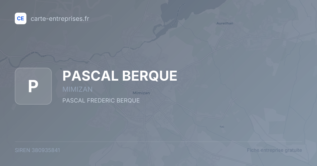 PASCAL BERQUE — 380935841 — fiche entreprise