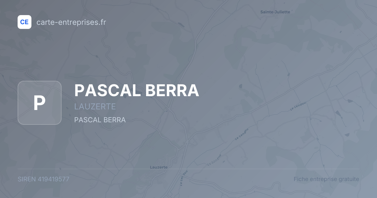 PASCAL BERRA — 419419577 — fiche entreprise