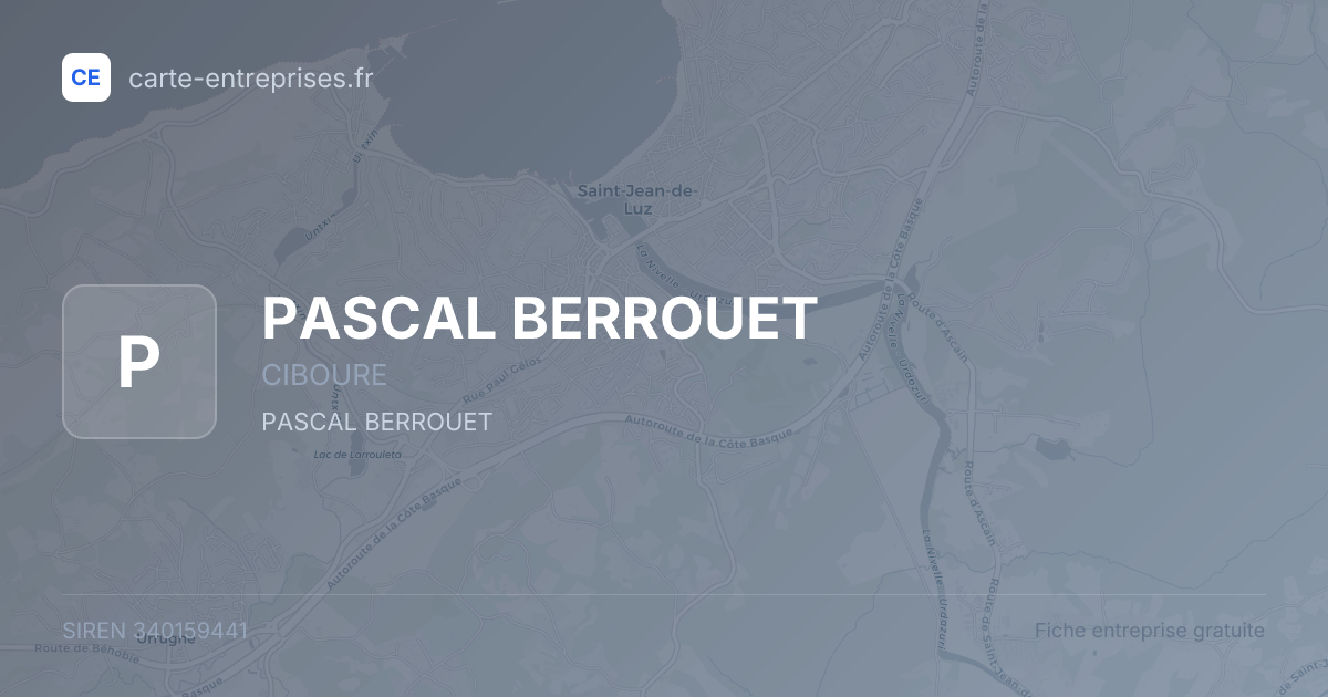PASCAL BERROUET — 340159441 — fiche entreprise