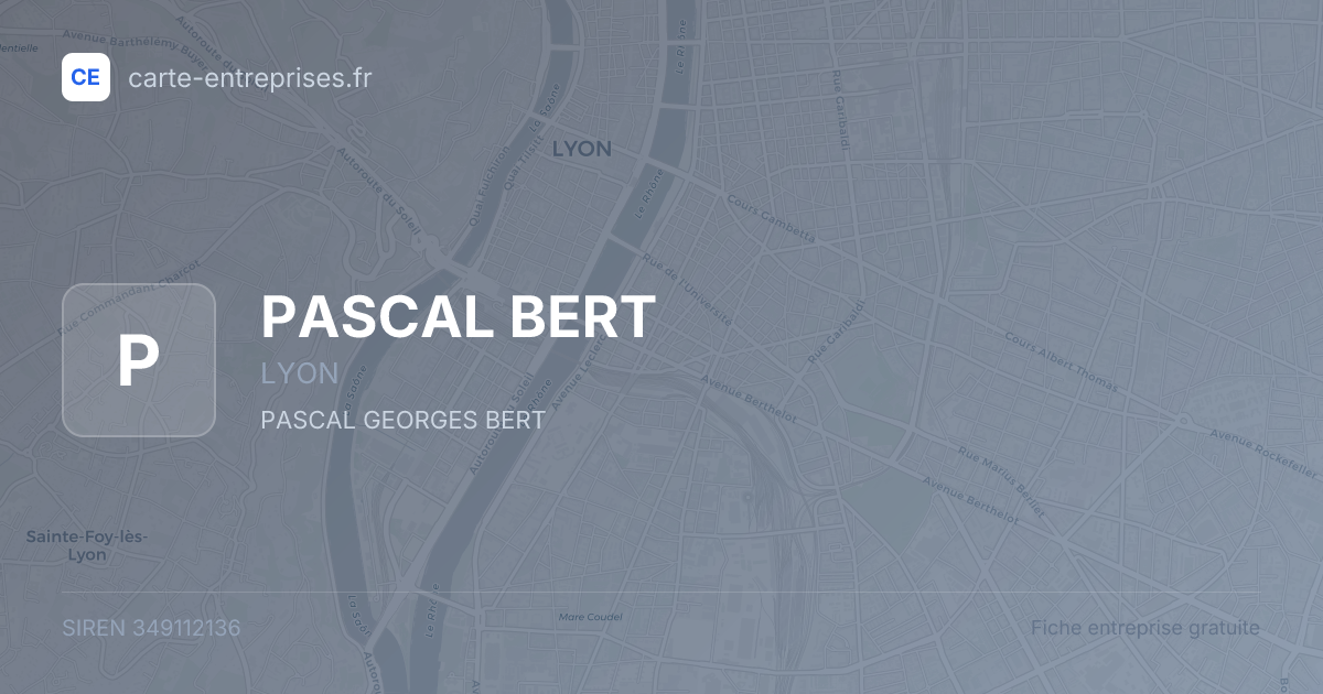 PASCAL BERT — 349112136 — fiche entreprise