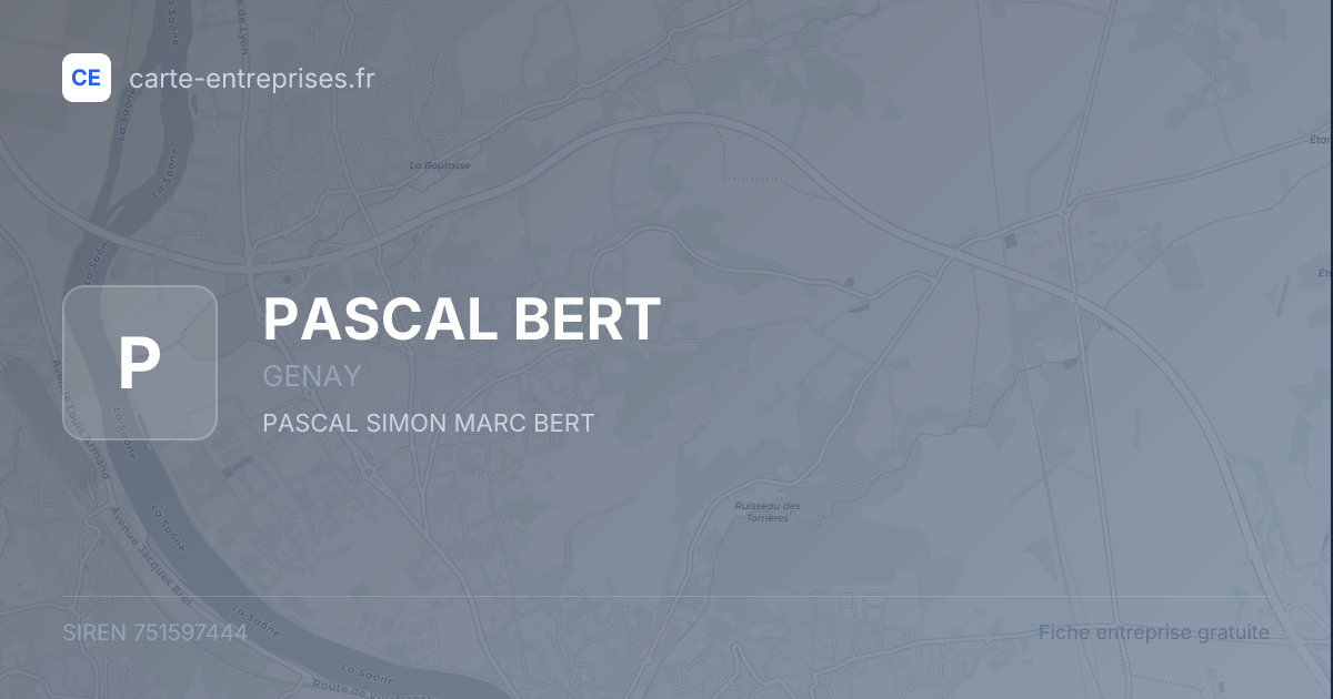 PASCAL BERT — 751597444 — fiche entreprise