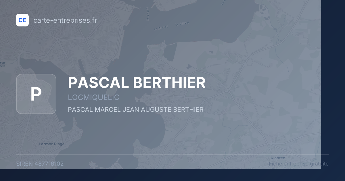 PASCAL BERTHIER — 487716102 — fiche entreprise