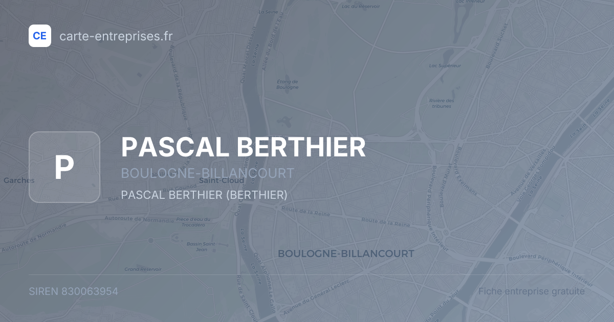 PASCAL BERTHIER — 830063954 — fiche entreprise