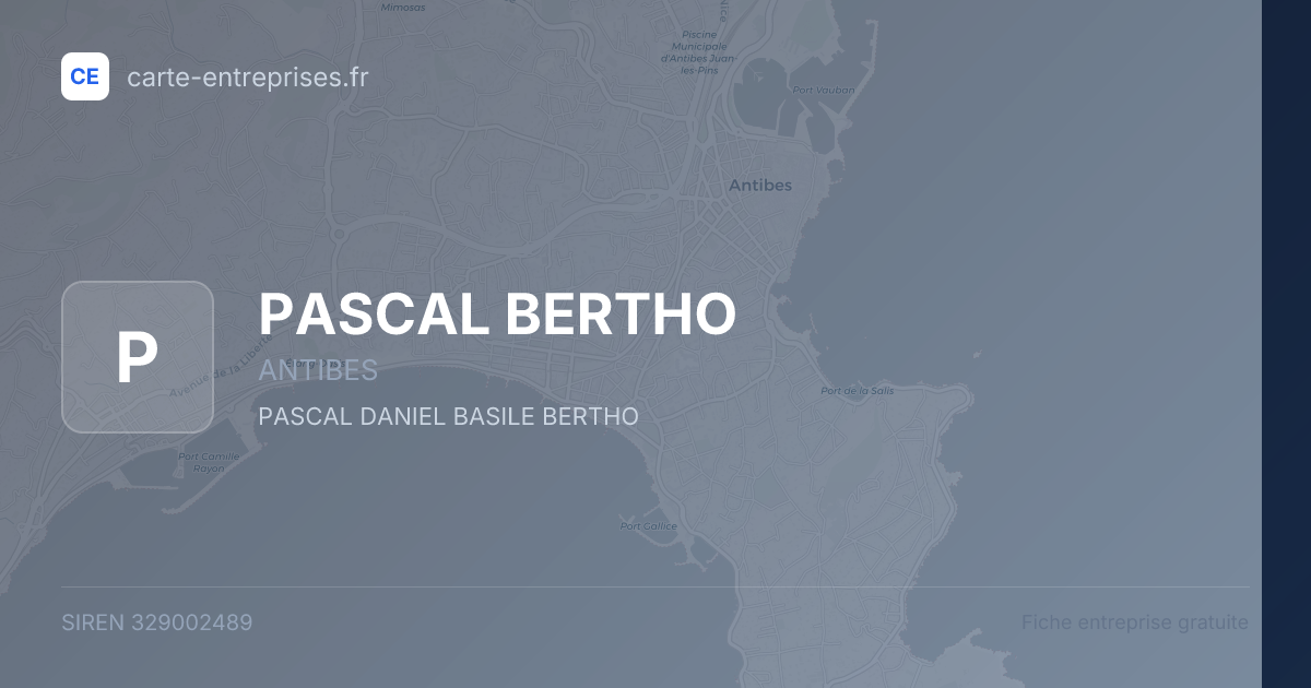 PASCAL BERTHO — 329002489 — fiche entreprise