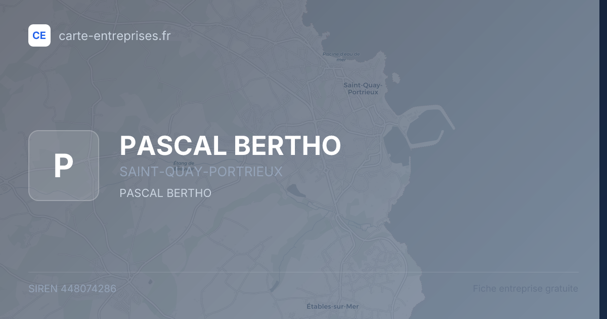 PASCAL BERTHO — 448074286 — fiche entreprise
