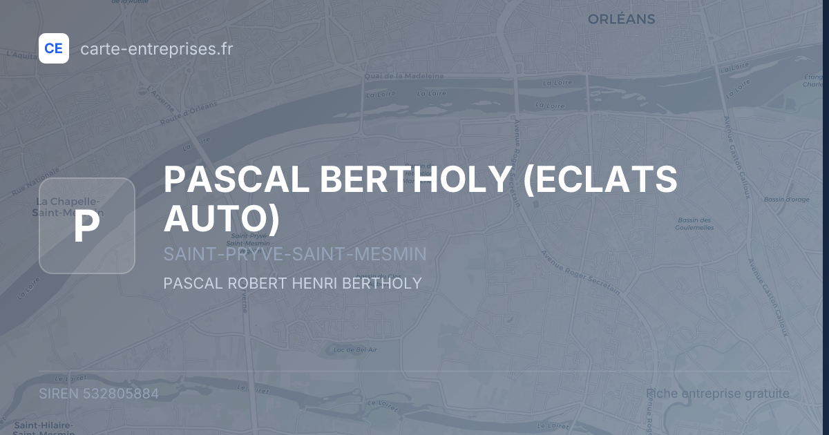 PASCAL BERTHOLY (ECLATS AUTO) — 532805884 — fiche entreprise