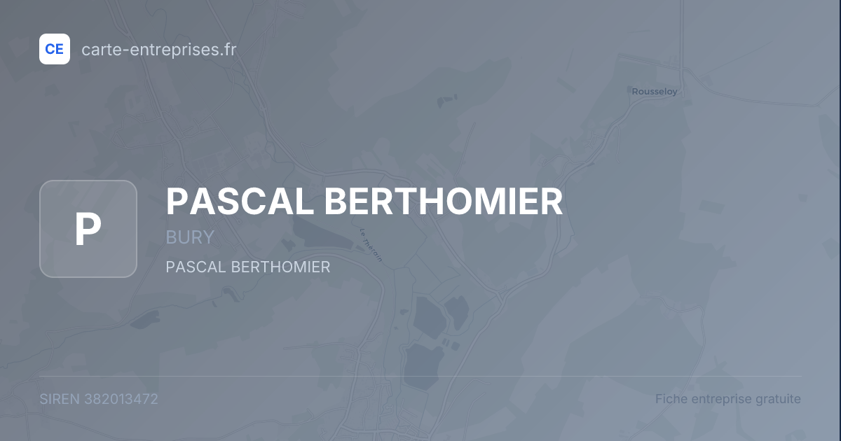 PASCAL BERTHOMIER — 382013472 — fiche entreprise