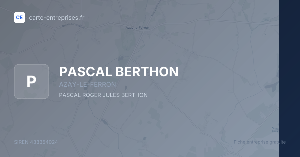 PASCAL BERTHON — 433354024 — fiche entreprise