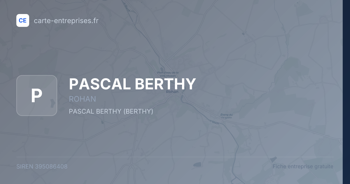 PASCAL BERTHY — 395086408 — fiche entreprise