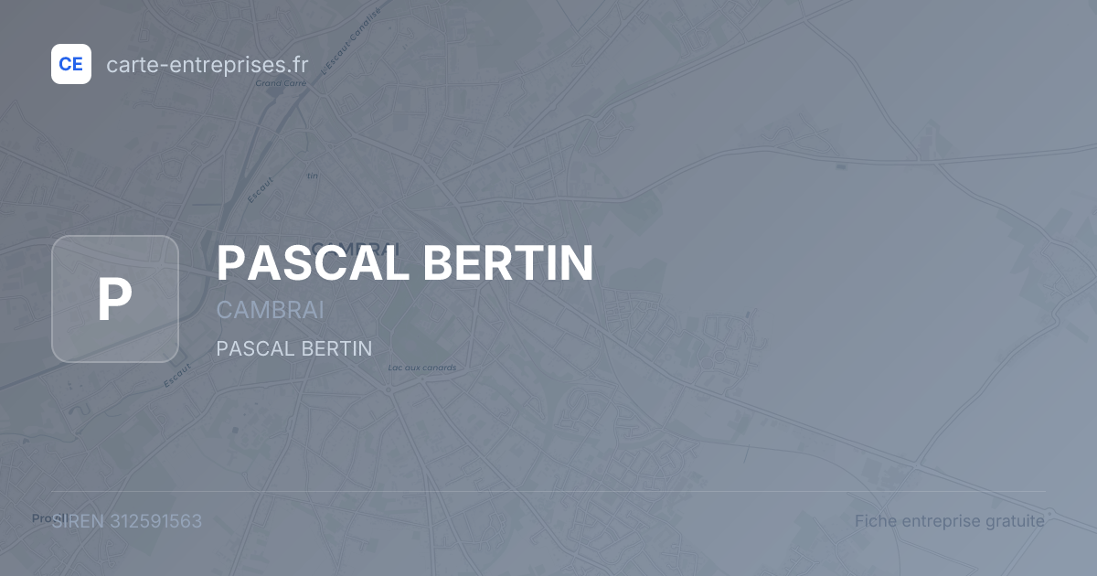 PASCAL BERTIN — 312591563 — fiche entreprise