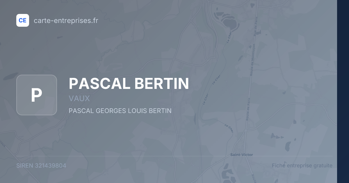 PASCAL BERTIN — 321439804 — fiche entreprise