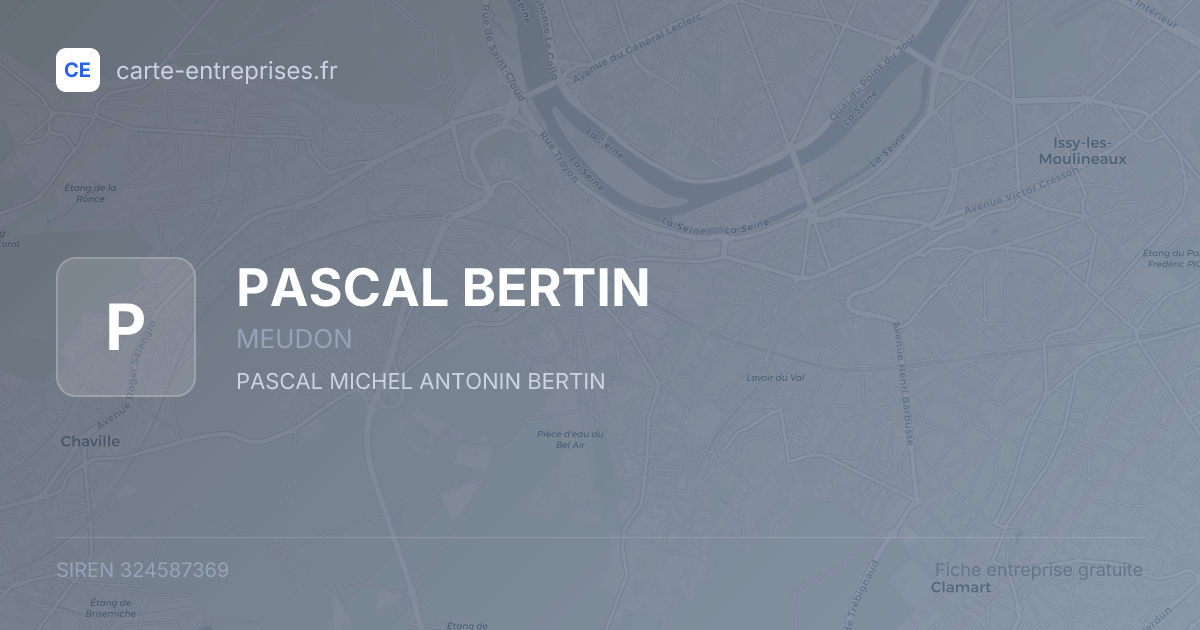 PASCAL BERTIN — 324587369 — fiche entreprise