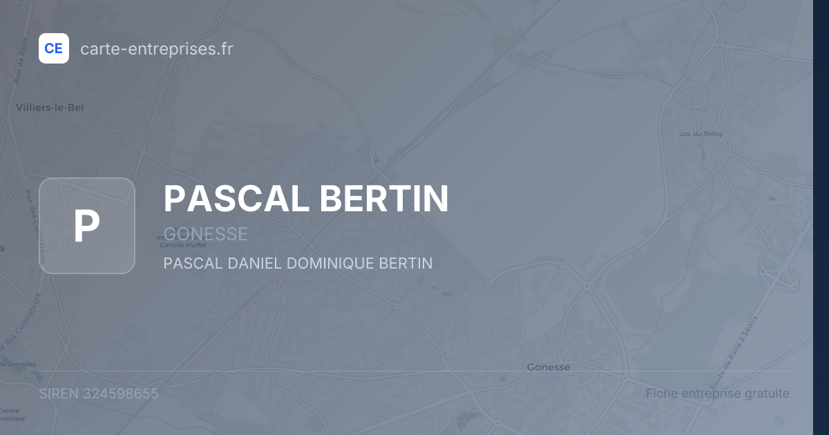 PASCAL BERTIN — 324598655 — fiche entreprise