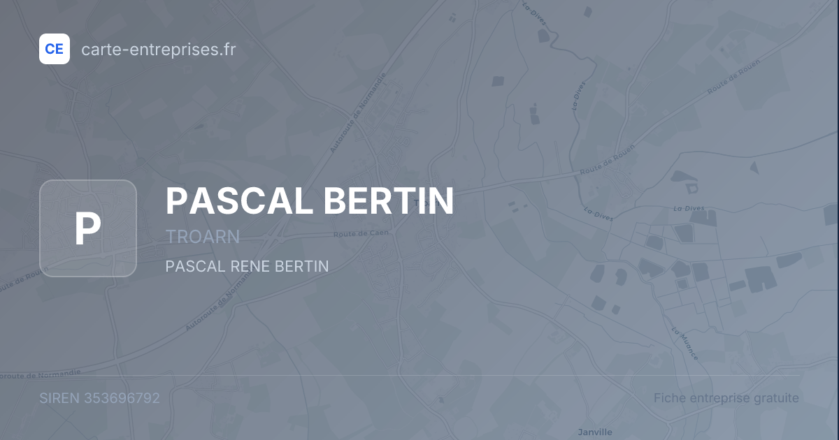 PASCAL BERTIN — 353696792 — fiche entreprise