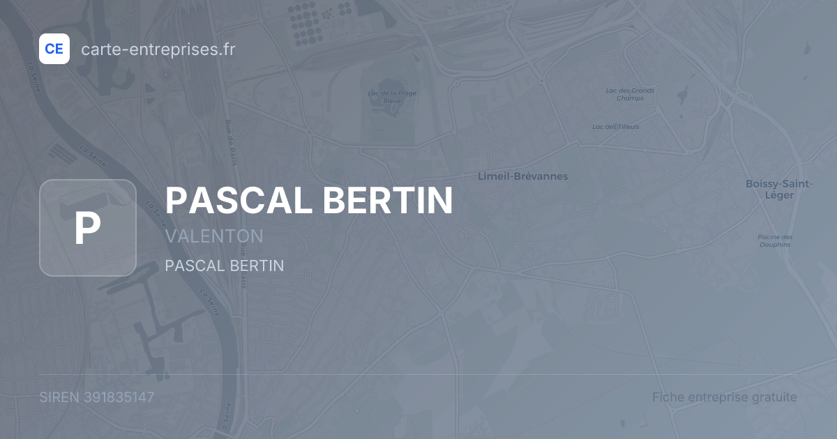 PASCAL BERTIN — 391835147 — fiche entreprise