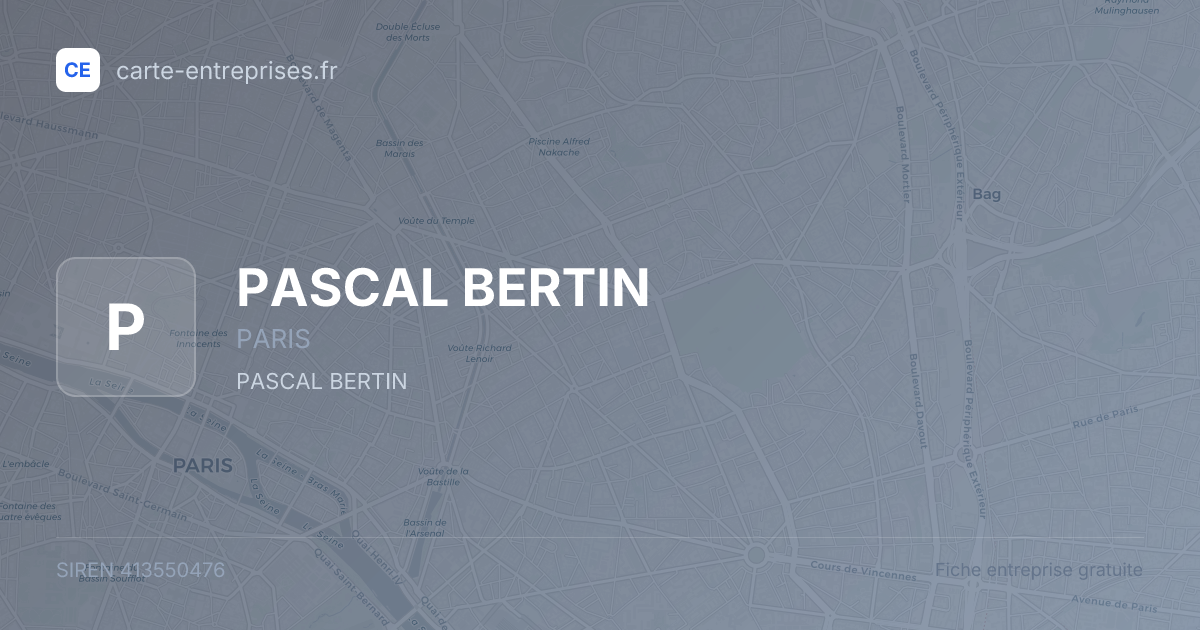 PASCAL BERTIN — 413550476 — fiche entreprise