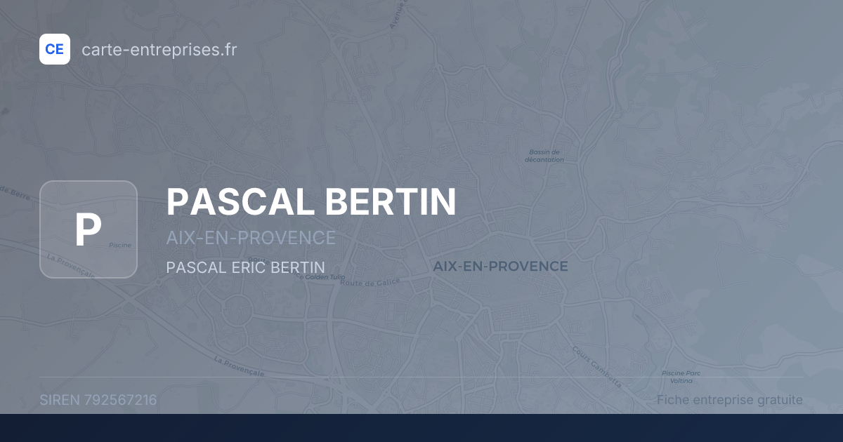 PASCAL BERTIN — 792567216 — fiche entreprise