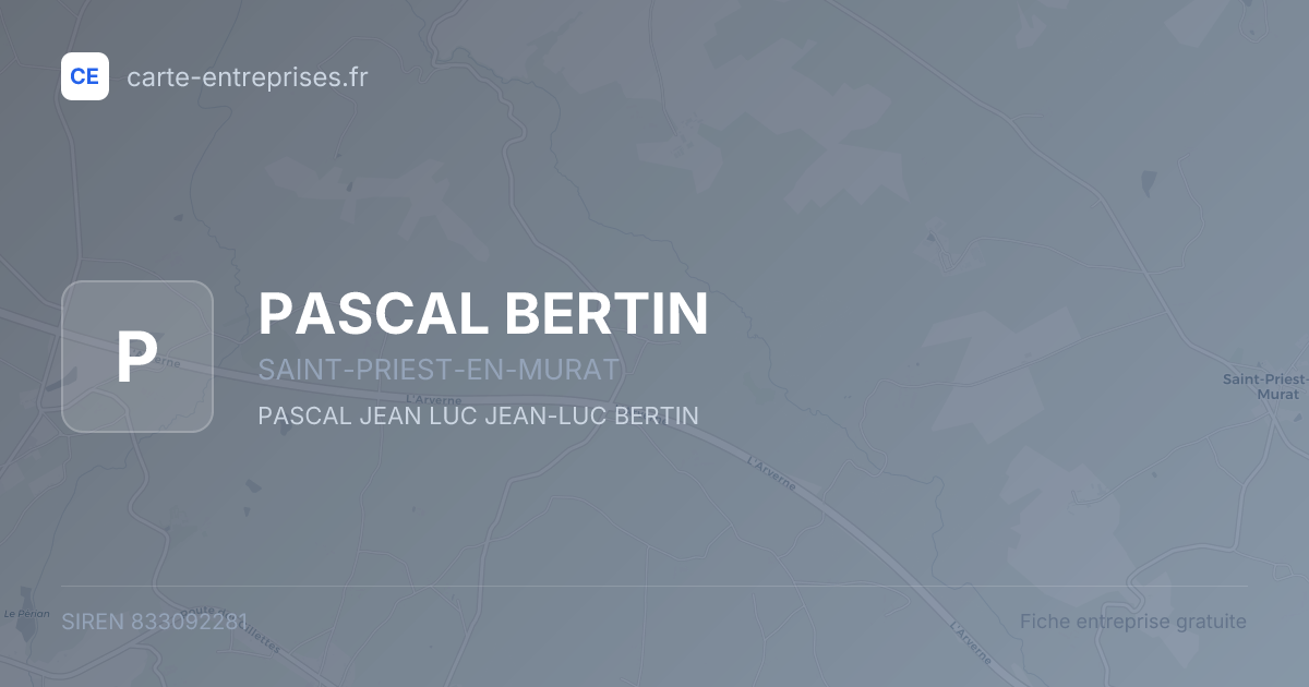 PASCAL BERTIN — 833092281 — fiche entreprise
